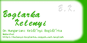 boglarka kelenyi business card